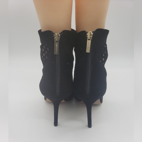 705- Jimmy Choo Women's Detroit Suede Peep Toe Open Bootie Made in Italy Sz 7.5 - Picture 5 of 13